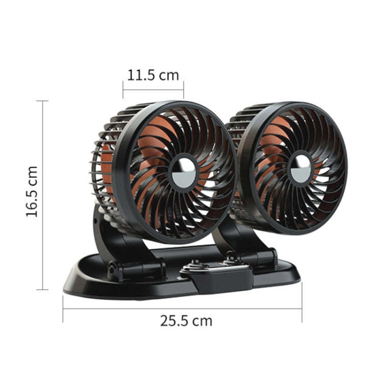 F622 Car Creative Folding Rotatable Double Head Electric Cooling Fan, Style:USB Universal