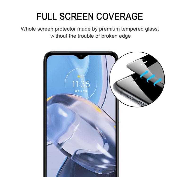 For Motorola Moto E22 / E22i 25pcs Full Glue Full Cover Screen Protector Tempered Glass Film