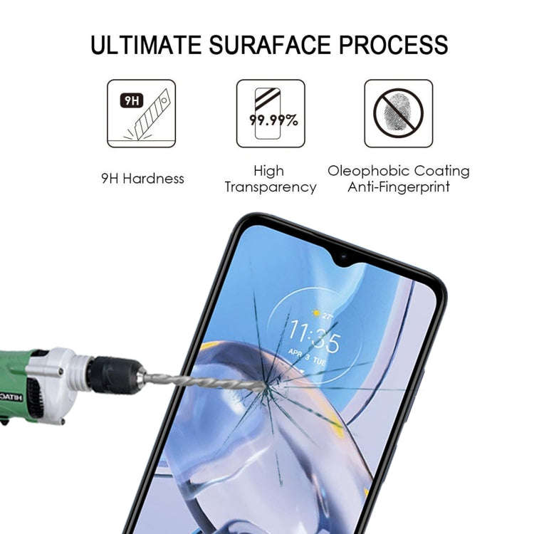 For Motorola Moto E22 / E22i 25pcs Full Glue Full Cover Screen Protector Tempered Glass Film