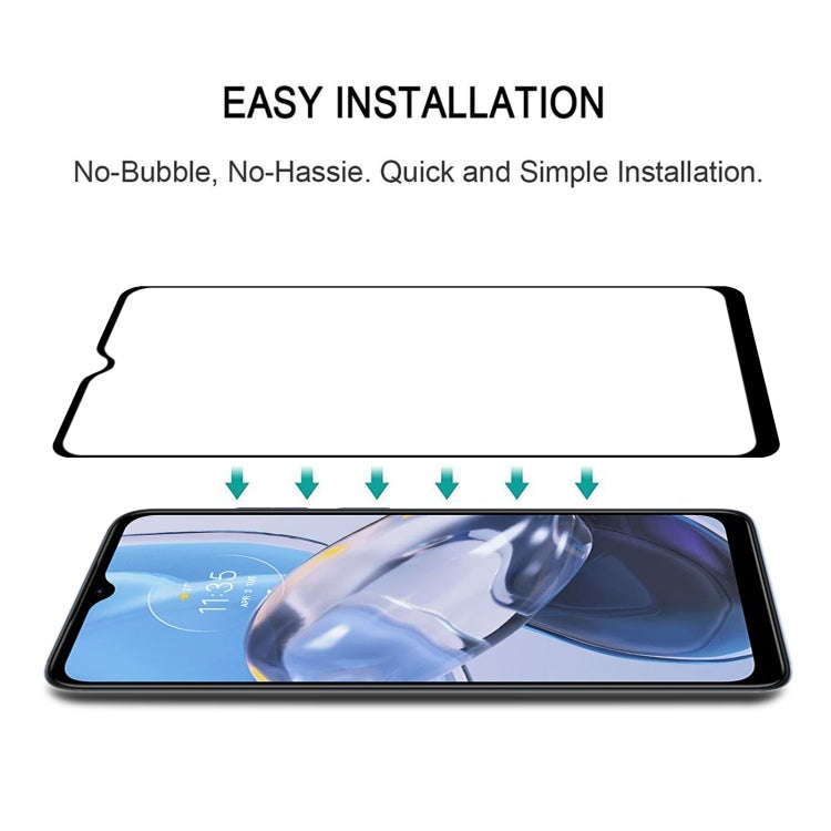 For Motorola Moto E22 / E22i 25pcs Full Glue Full Cover Screen Protector Tempered Glass Film