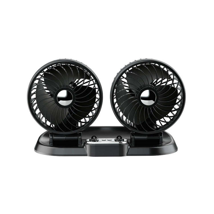 F622U Car Creative Folding Rotatable Double Head Electric Cooling Fan with Dual USB Charging Port...