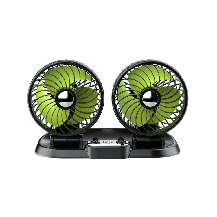 F622U Car Creative Folding Rotatable Double Head Electric Cooling Fan with Dual USB Charging Port...