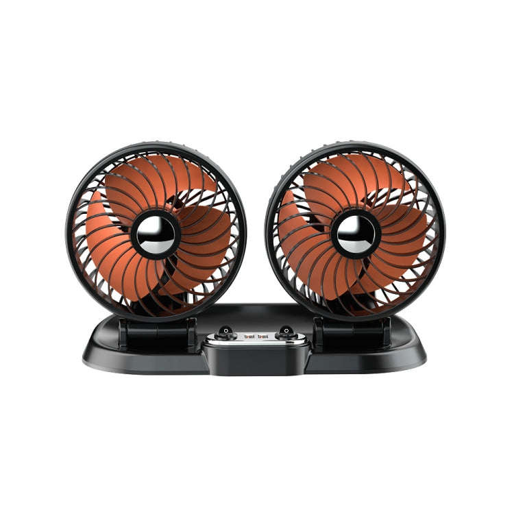 F622U Car Creative Folding Rotatable Double Head Electric Cooling Fan with Dual USB Charging Port...