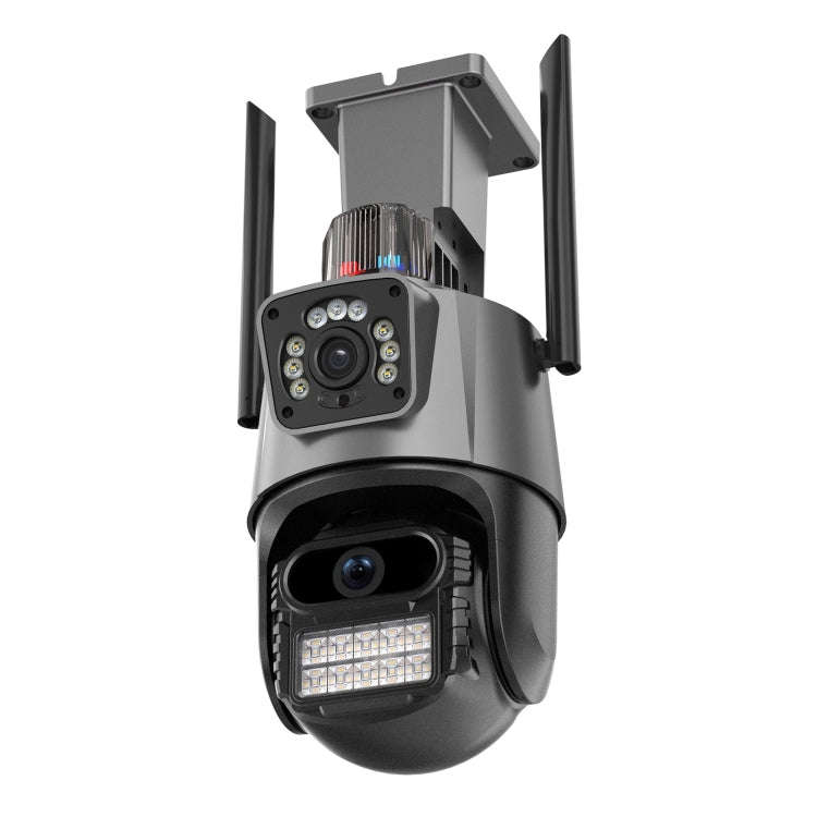 QX81 Humanoid Recognition AI Alarm WIFI Spherical Dual 2MP IP Camera, Plug:EU Plug
