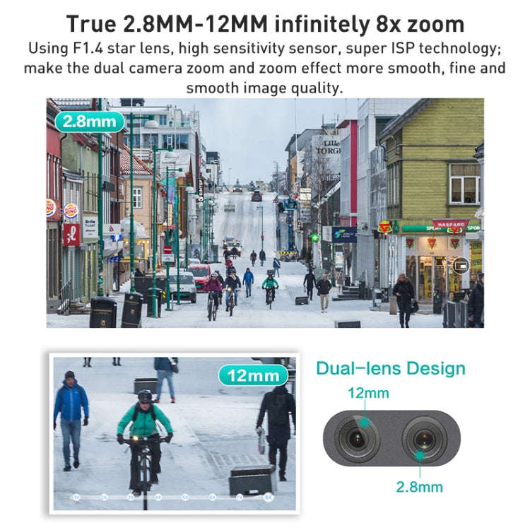 QX82 400W Dual Screen Dual Channel Synchronous Monitoring IP Camera, Plug:AU Plug