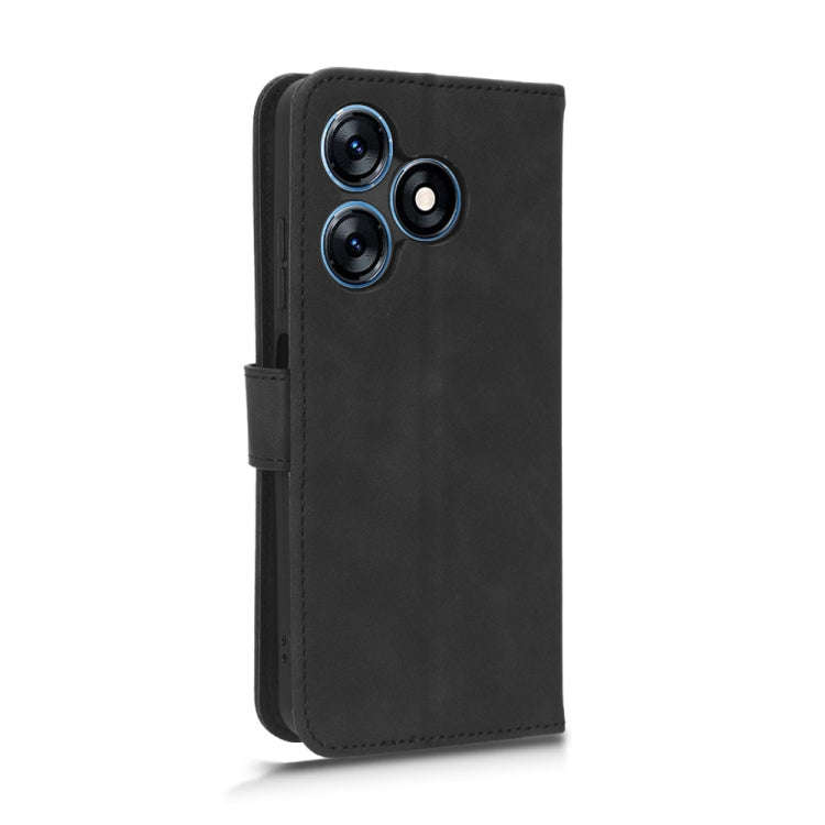 For TECNO Spark 10 Skin Feel Magnetic Flip Leather Phone Case(Black)