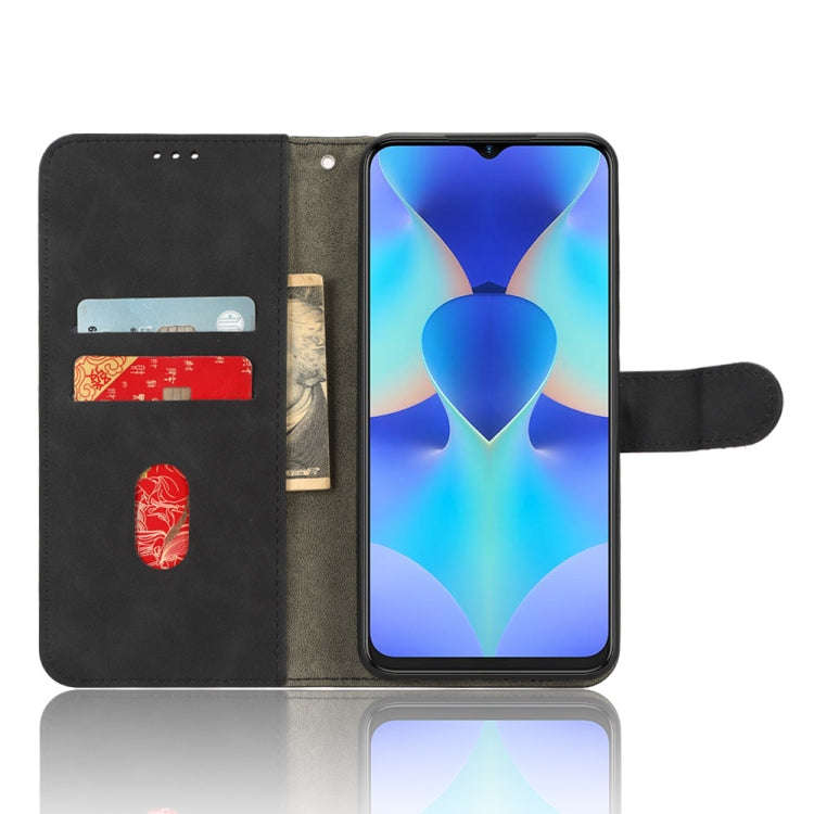 For TECNO Spark 10 Skin Feel Magnetic Flip Leather Phone Case(Black)