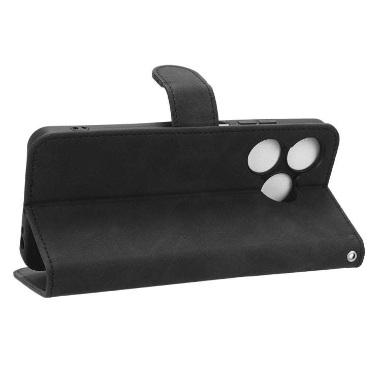 For TECNO Spark 10 Skin Feel Magnetic Flip Leather Phone Case(Black)