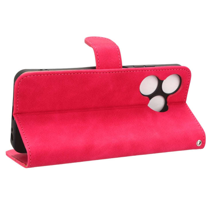 For TECNO Spark 10 Skin Feel Magnetic Flip Leather Phone Case(Rose Red)