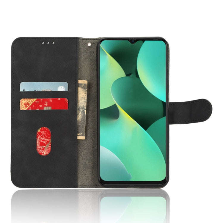 For TECNO Spark 10C Skin Feel Magnetic Flip Leather Phone Case(Black)