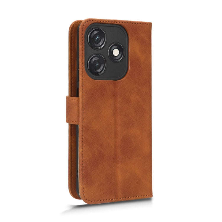 For TECNO Spark 10C Skin Feel Magnetic Flip Leather Phone Case(Brown)