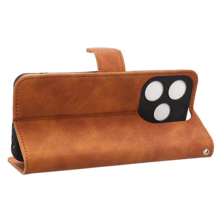 For TECNO Spark 10C Skin Feel Magnetic Flip Leather Phone Case(Brown)
