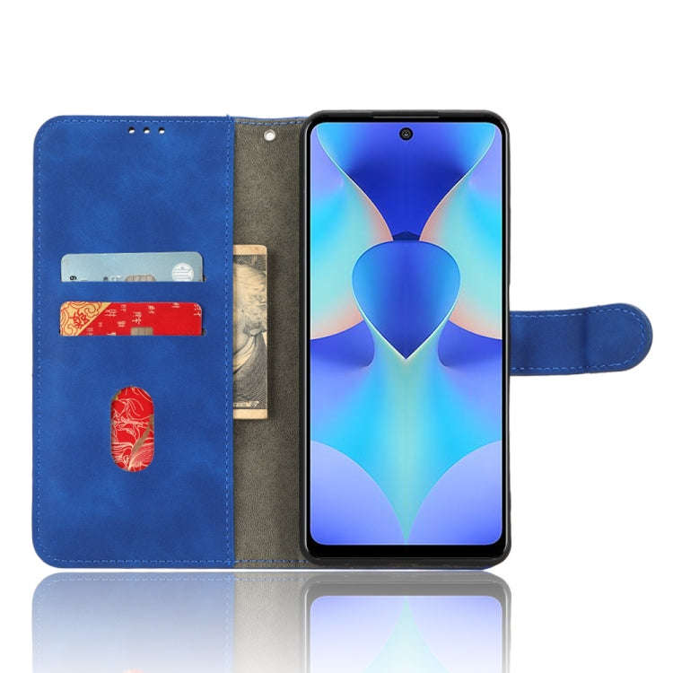 For TECNO Spark 10 Pro Skin Feel Magnetic Flip Leather Phone Case(Blue)