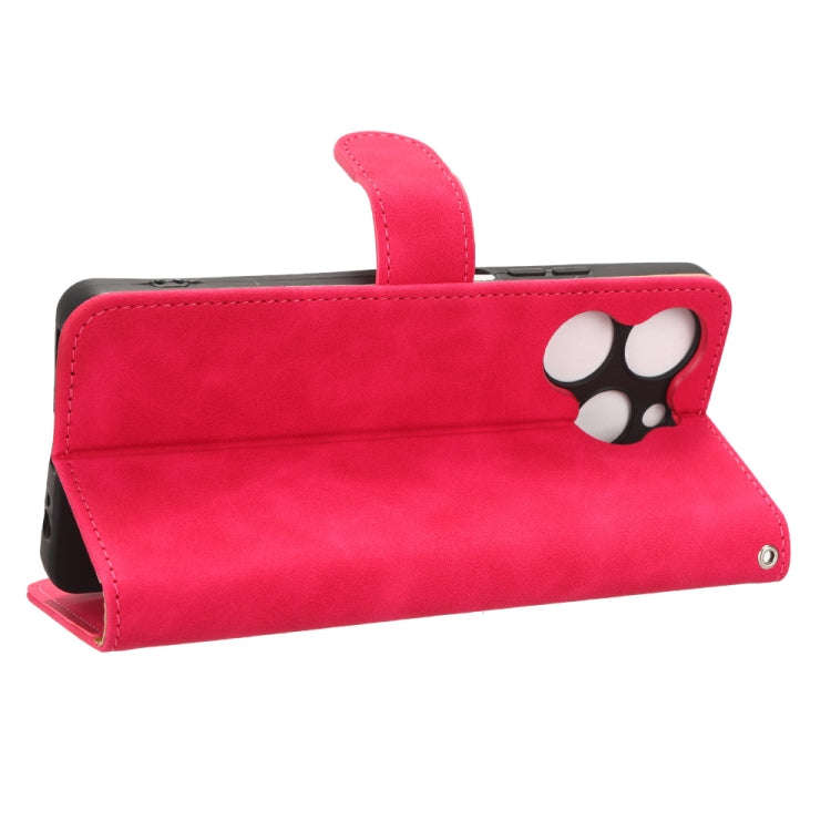 For TECNO Spark 10 Pro Skin Feel Magnetic Flip Leather Phone Case(Rose Red)