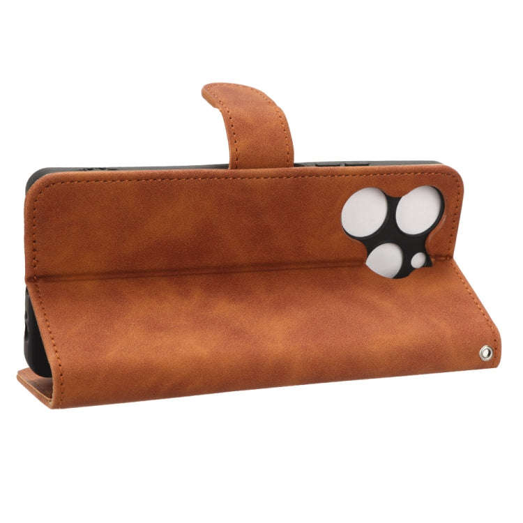 For TECNO Spark 10 Pro Skin Feel Magnetic Flip Leather Phone Case(Brown)