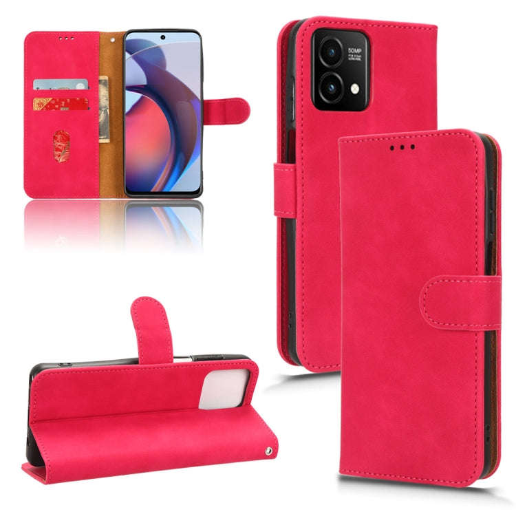 For Motorola Moto G Stylus 5G 2023 Skin Feel Magnetic Flip Leather Phone Case(Rose Red)
