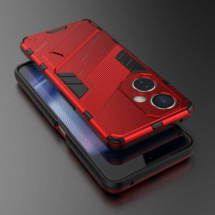 For OnePlus Nord CE 3 Punk Armor 2 in 1 PC + TPU Phone Case with Holder(Red)