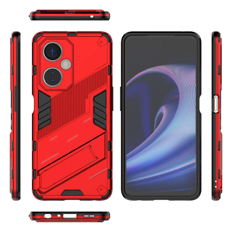 For OnePlus Nord CE 3 Punk Armor 2 in 1 PC + TPU Phone Case with Holder(Red)