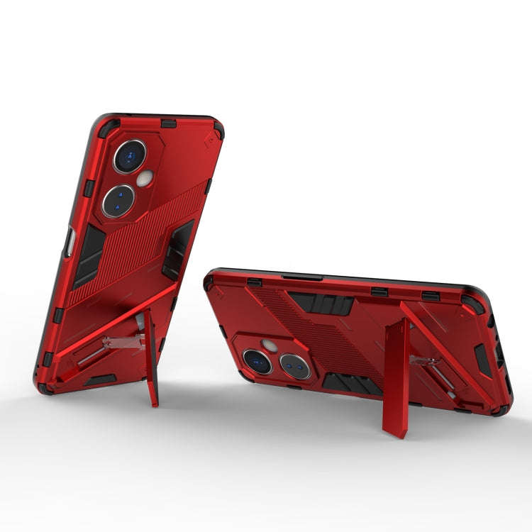 For OnePlus Nord CE 3 Punk Armor 2 in 1 PC + TPU Phone Case with Holder(Red)