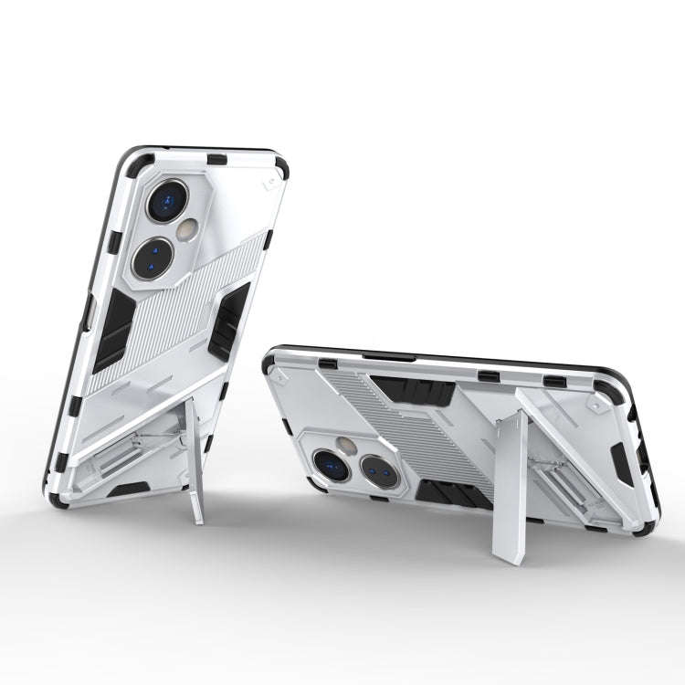 For OnePlus Nord CE 3 Punk Armor 2 in 1 PC + TPU Phone Case with Holder(White)