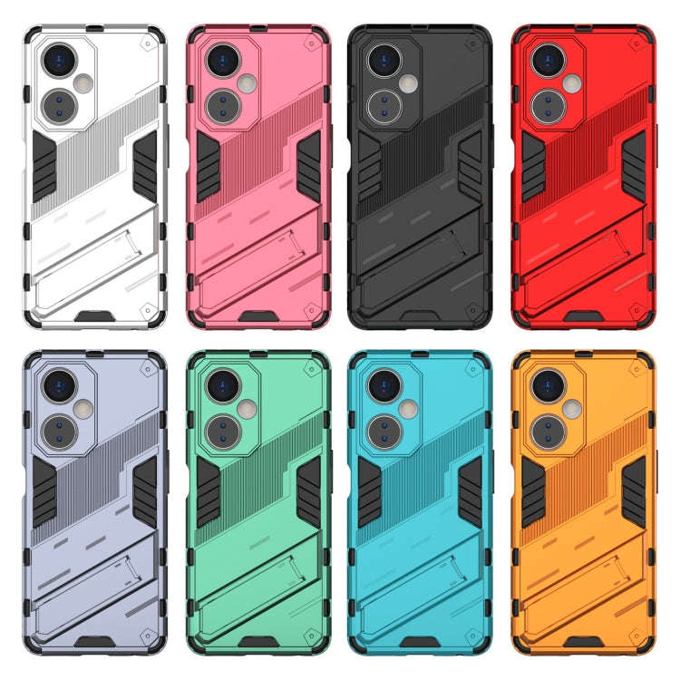 For OnePlus Nord CE 3 Punk Armor 2 in 1 PC + TPU Phone Case with Holder(Orange)