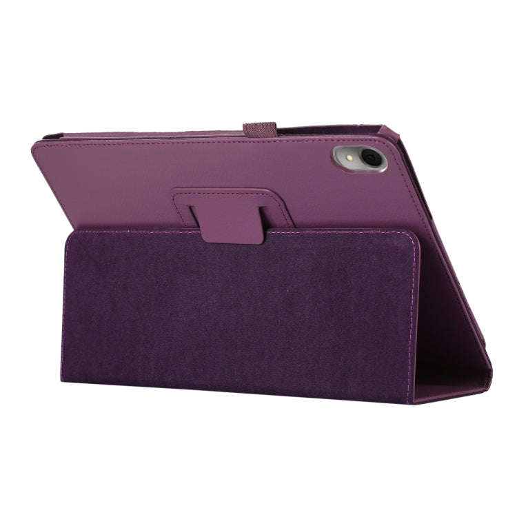 For Huawei MatePad 11 2023 Litchi Texture Leather Tablet Case with Holder(Purple)