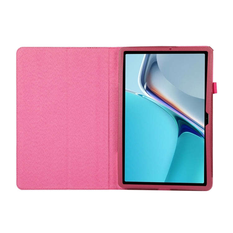 For Huawei MatePad 11 2023 Litchi Texture Leather Tablet Case with Holder(Rose Red)