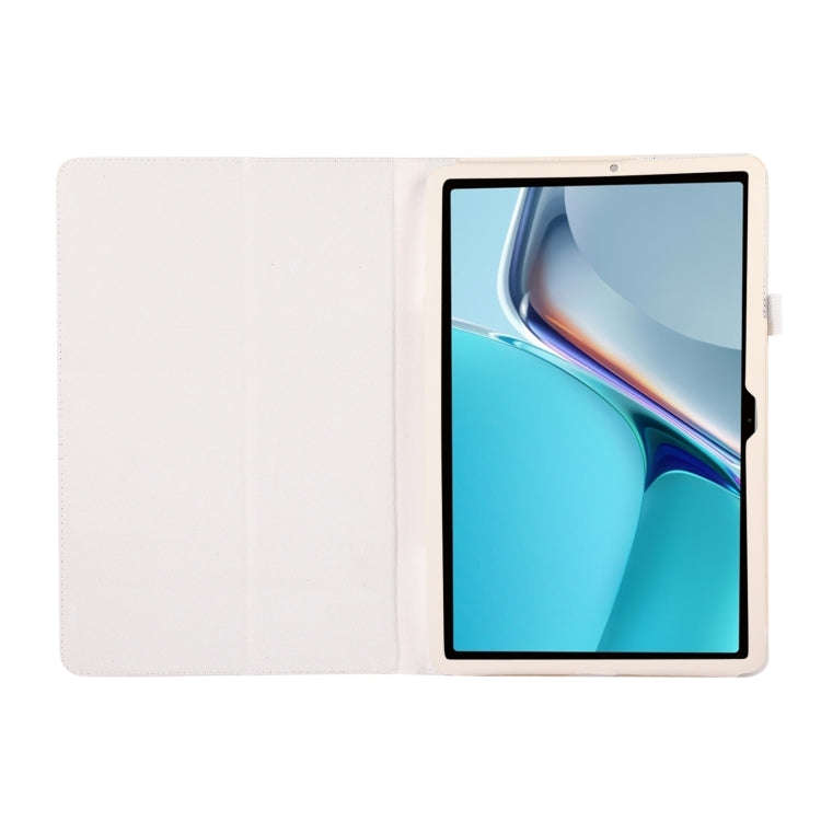 For Huawei MatePad 11 2023 Litchi Texture Leather Tablet Case with Holder(White)