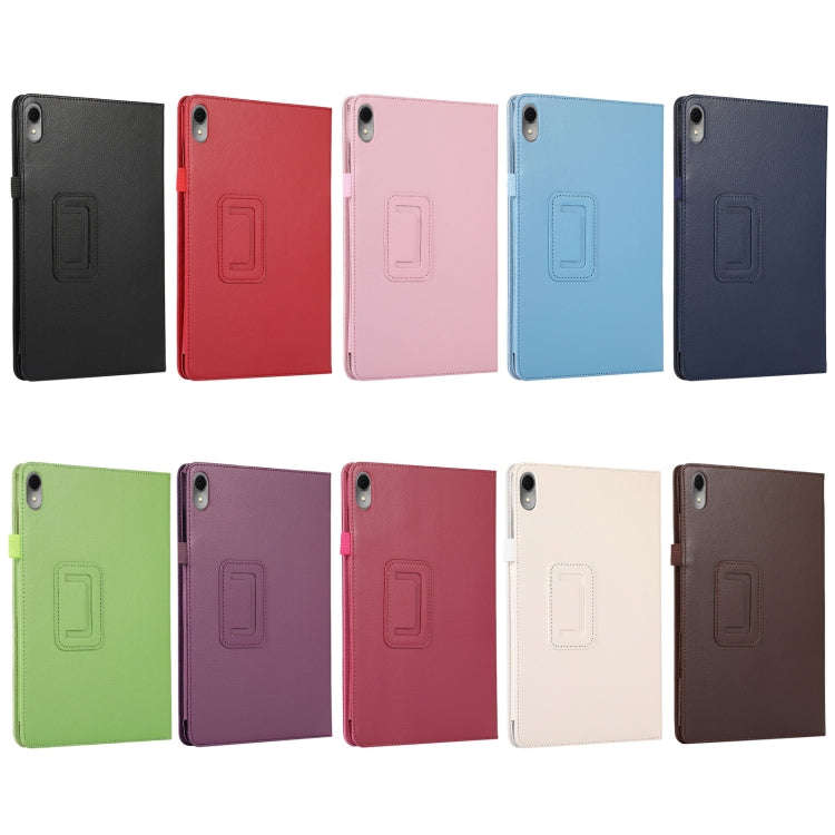 For Huawei MatePad 11 2023 Litchi Texture Leather Tablet Case with Holder(Pink)