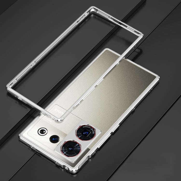 For ZTE nubia Z50 Ultra LK Aurora Metal Frame Phone Case with Lens Cover(Silver)