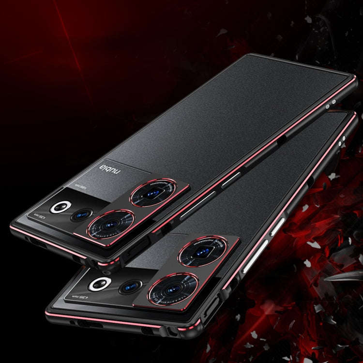 For ZTE nubia Z50 Ultra LK Aurora Metal Frame Phone Case with Lens Cover(Silver)