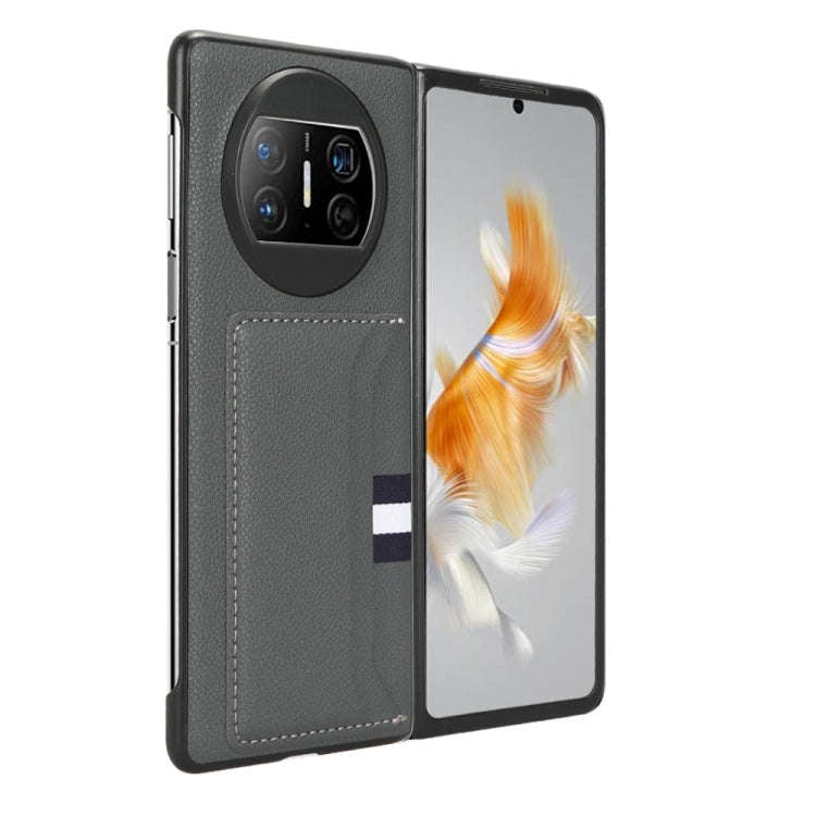 For Huawei Mate X3 Litchi Texture Card Slot Phone Case(Grey)