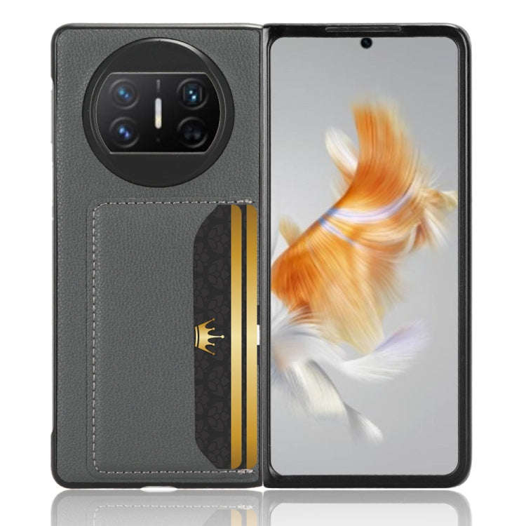 For Huawei Mate X3 Litchi Texture Card Slot Phone Case(Grey)