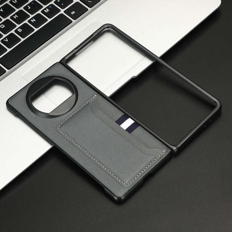 For Huawei Mate X3 Litchi Texture Card Slot Phone Case(Grey)
