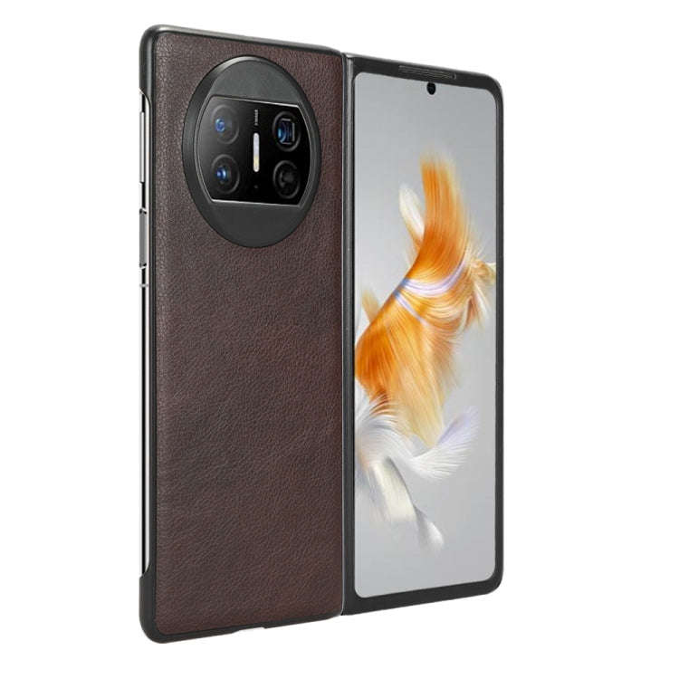 For Huawei Mate X3 Litchi Texture Phone Case(Brown)