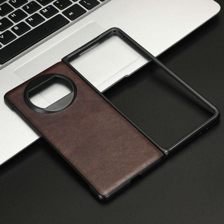 For Huawei Mate X3 Litchi Texture Phone Case(Brown)