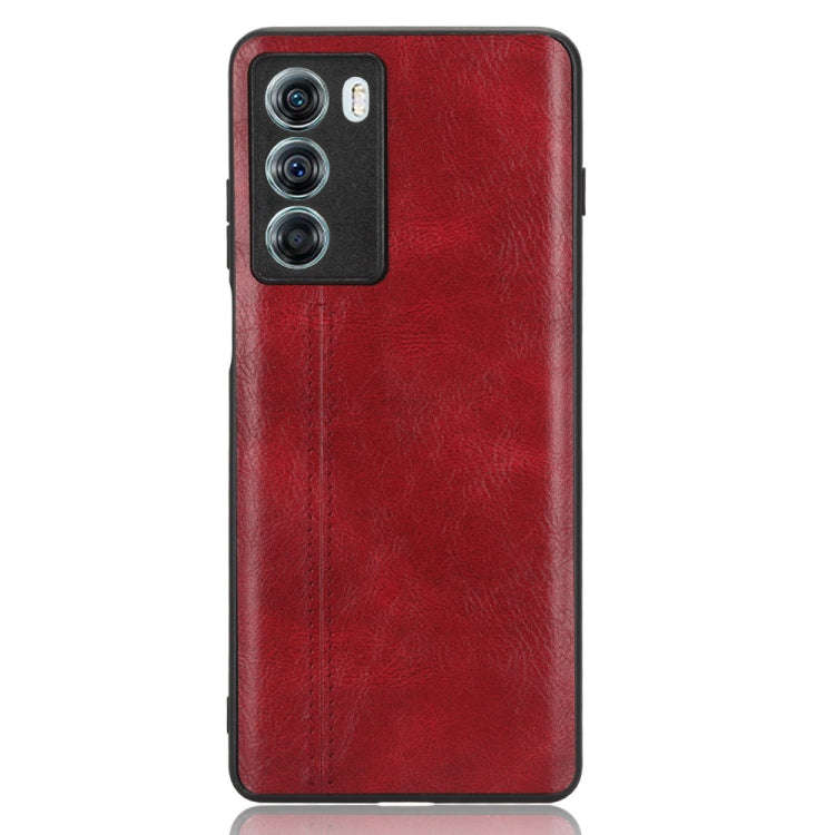 For Motorola Moto G200 5G / Edge S30 Sewing Cow Pattern Skin PC + PU + TPU Phone Case(Red)