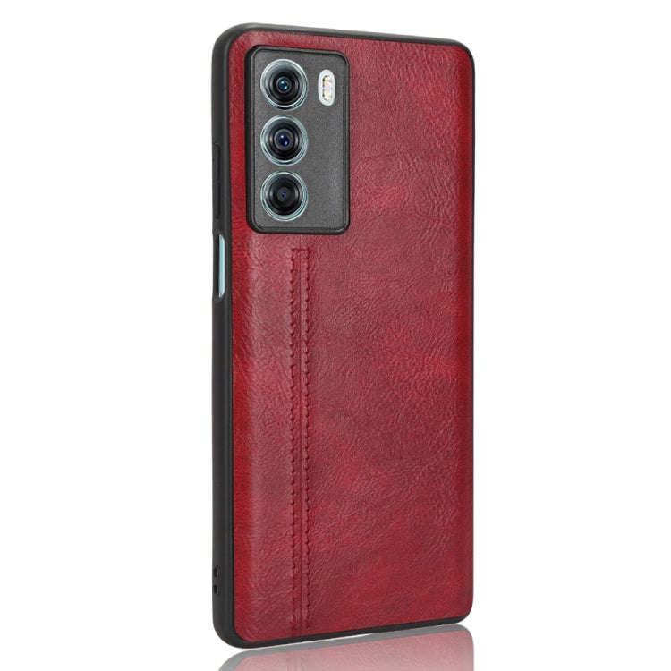 For Motorola Moto G200 5G / Edge S30 Sewing Cow Pattern Skin PC + PU + TPU Phone Case(Red)