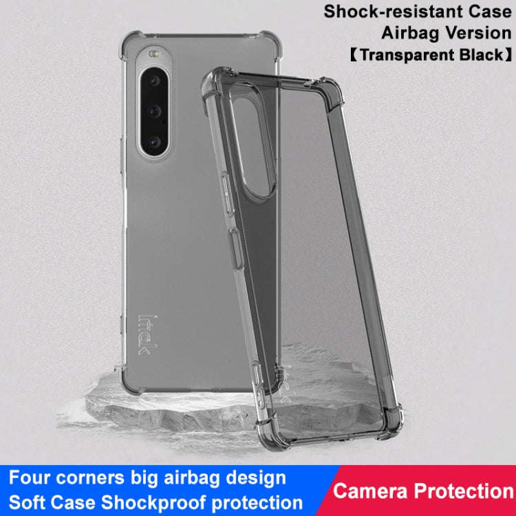 For Sony Xperia 10 V imak Shockproof Airbag TPU Phone Case(Transparent Black)