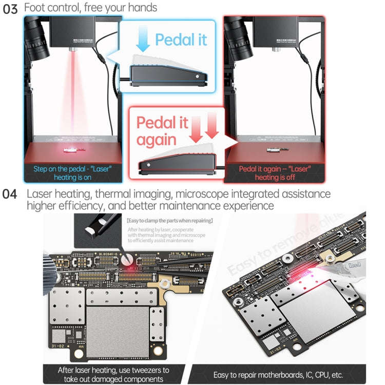 Mega-idea Intelligent Infrared Laser Desoldering Machine, Model:With Microscope Set(EU Plug)