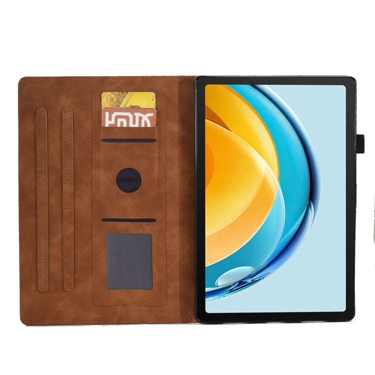 For Huawei Matepad SE 10.4 2022 Tower Embossed Leather Tablet Case(Brown)