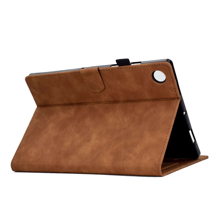 For Huawei Matepad SE 10.4 2022 Tower Embossed Leather Tablet Case(Brown)