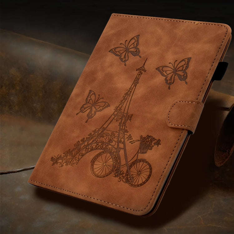 For Huawei Matepad SE 10.4 2022 Tower Embossed Leather Tablet Case(Brown)
