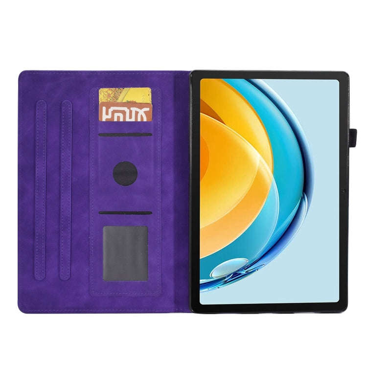 For Huawei Matepad SE 10.4 2022 Tower Embossed Leather Tablet Case(Purple)