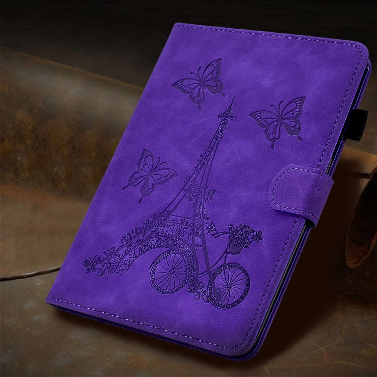 For Huawei Matepad SE 10.4 2022 Tower Embossed Leather Tablet Case(Purple)