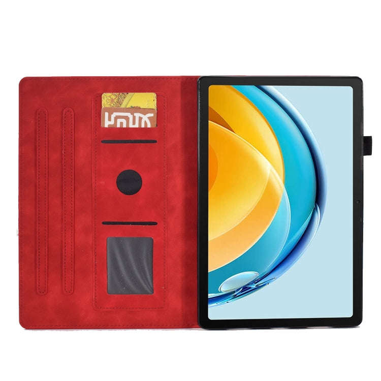 For Huawei Matepad SE 10.4 2022 Tower Embossed Leather Tablet Case(Red)