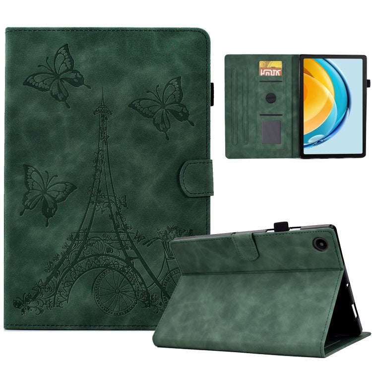 For Huawei Matepad SE 10.4 2022 Tower Embossed Leather Tablet Case(Green)