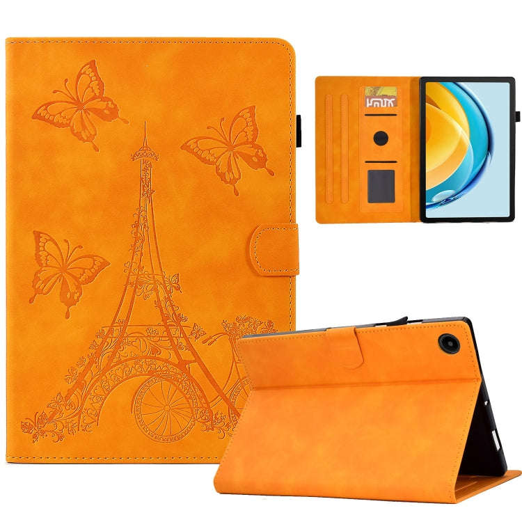 For Huawei Matepad SE 10.4 2022 Tower Embossed Leather Tablet Case(Khaki)