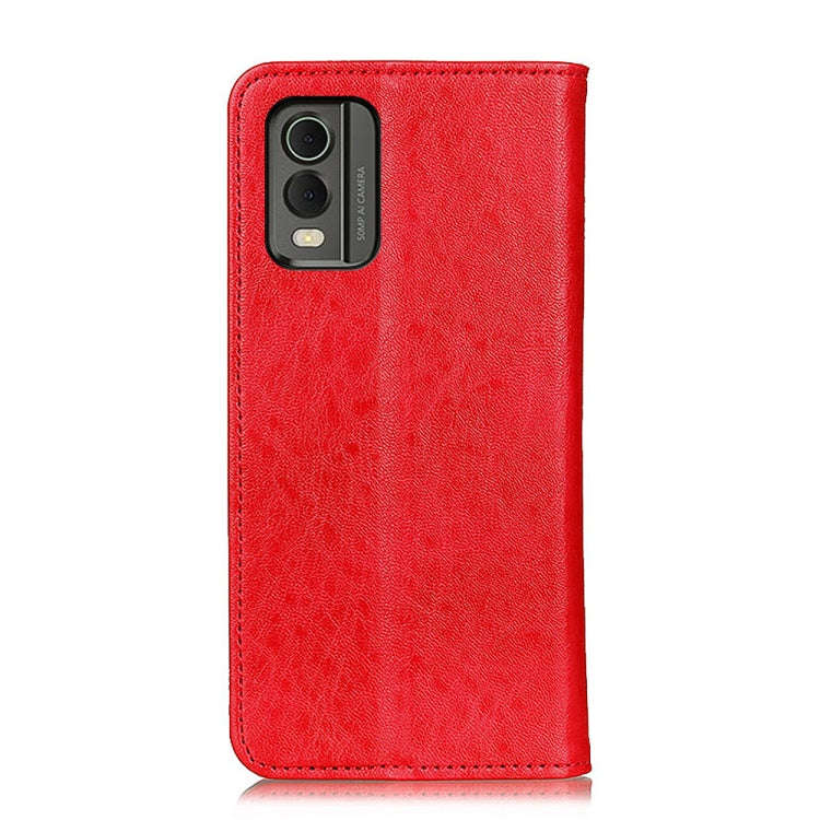 For Nokia C32 4G Magnetic Crazy Horse Texture Leather Phone Case(Red)