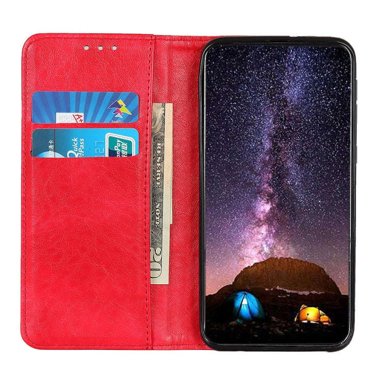 For Nokia C32 4G Magnetic Crazy Horse Texture Leather Phone Case(Red)